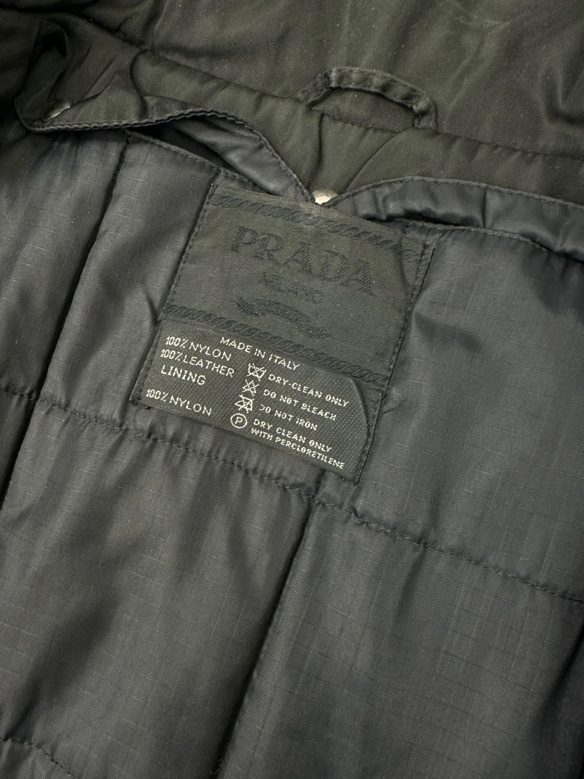 Prada Prada Milano FW97 Black Nylon & Leather Parka Long Coat Size US L / EU 52-54 / 3 - 13 Thumbnail