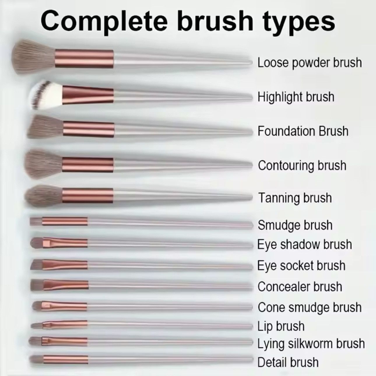 Designer BeeChip Makeup Brushes Set 13Pc Foundation Concealer Size ONE SIZE - 6 Thumbnail