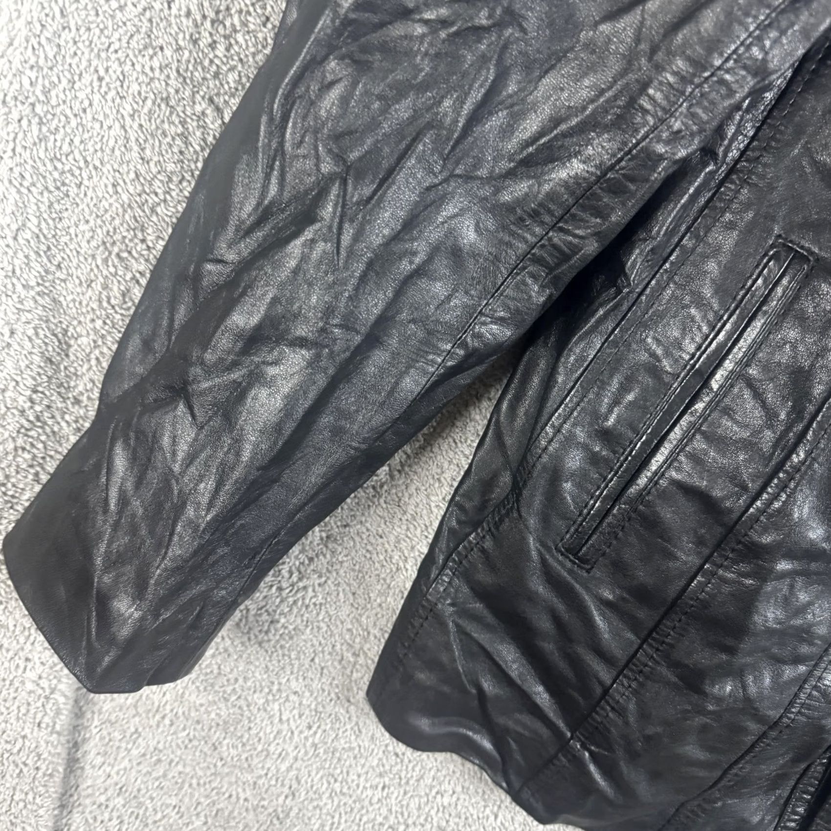 House of CB VINTAGE Wilson's House Of Suede And Leather Jacket Womens Medium Black Button Jacket Size M / US 6-8 / IT 42-44 - 2 Thumbnail
