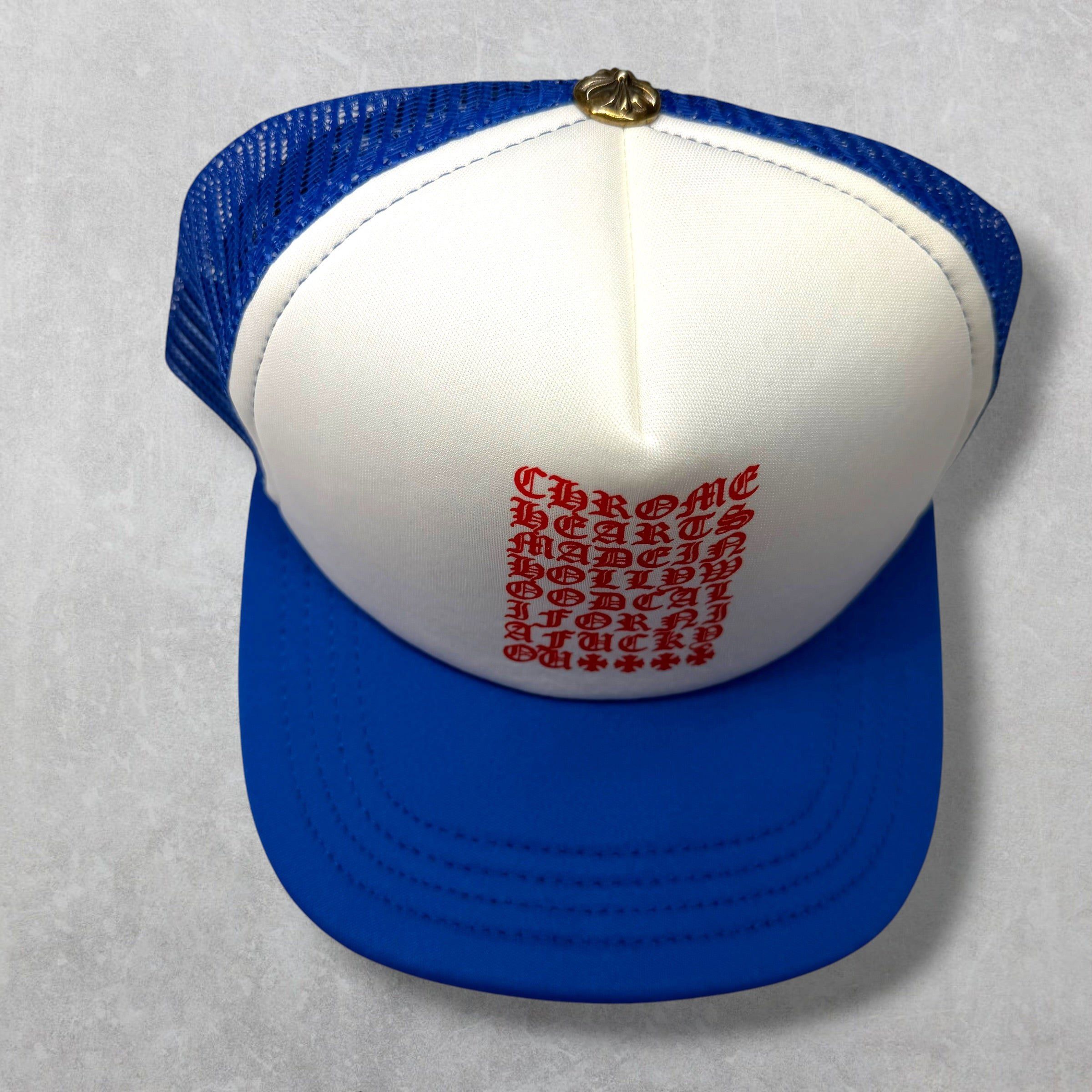 Chrome Hearts Chrome Hearts Eye Chart Blue Trucker Hat Size ONE SIZE - 2 Thumbnail