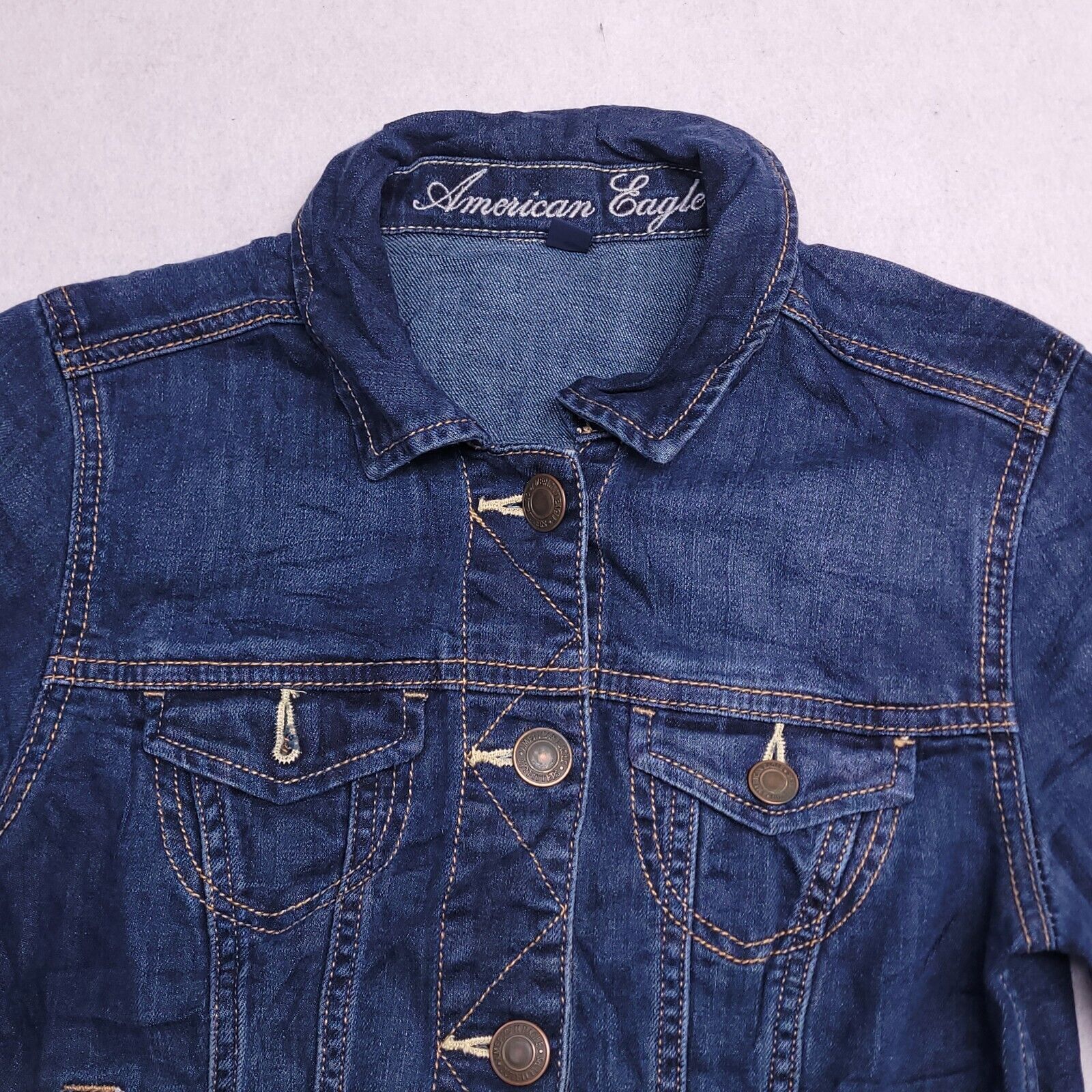 American Eagle Outfitters American Eagle Denim Jacket Womens Size Extra Small XS Blue Size XS / US 0-2 / IT 36-38 - 1 Thumbnail