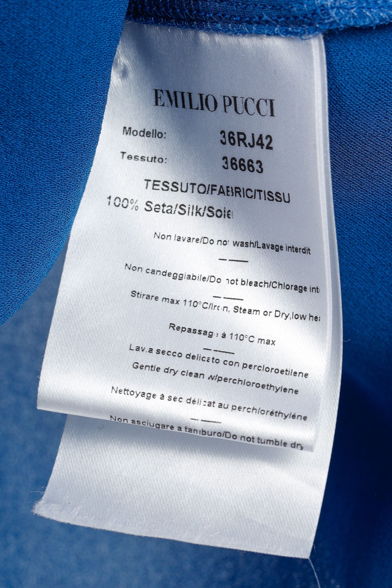 Emilio Pucci Emilio Pucci Blue Silk Crepe Draped Blouse with Scarf Size M / US 6-8 / IT 42-44 - 8 Thumbnail