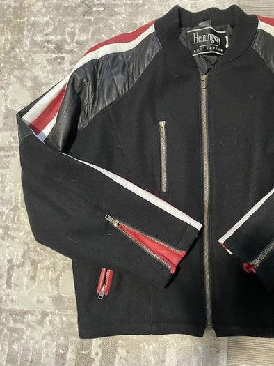 Vintage Vintage Bicker Jacket Bomber Leather Stripes Size US L / EU 52-54 / 3 - 4 Thumbnail