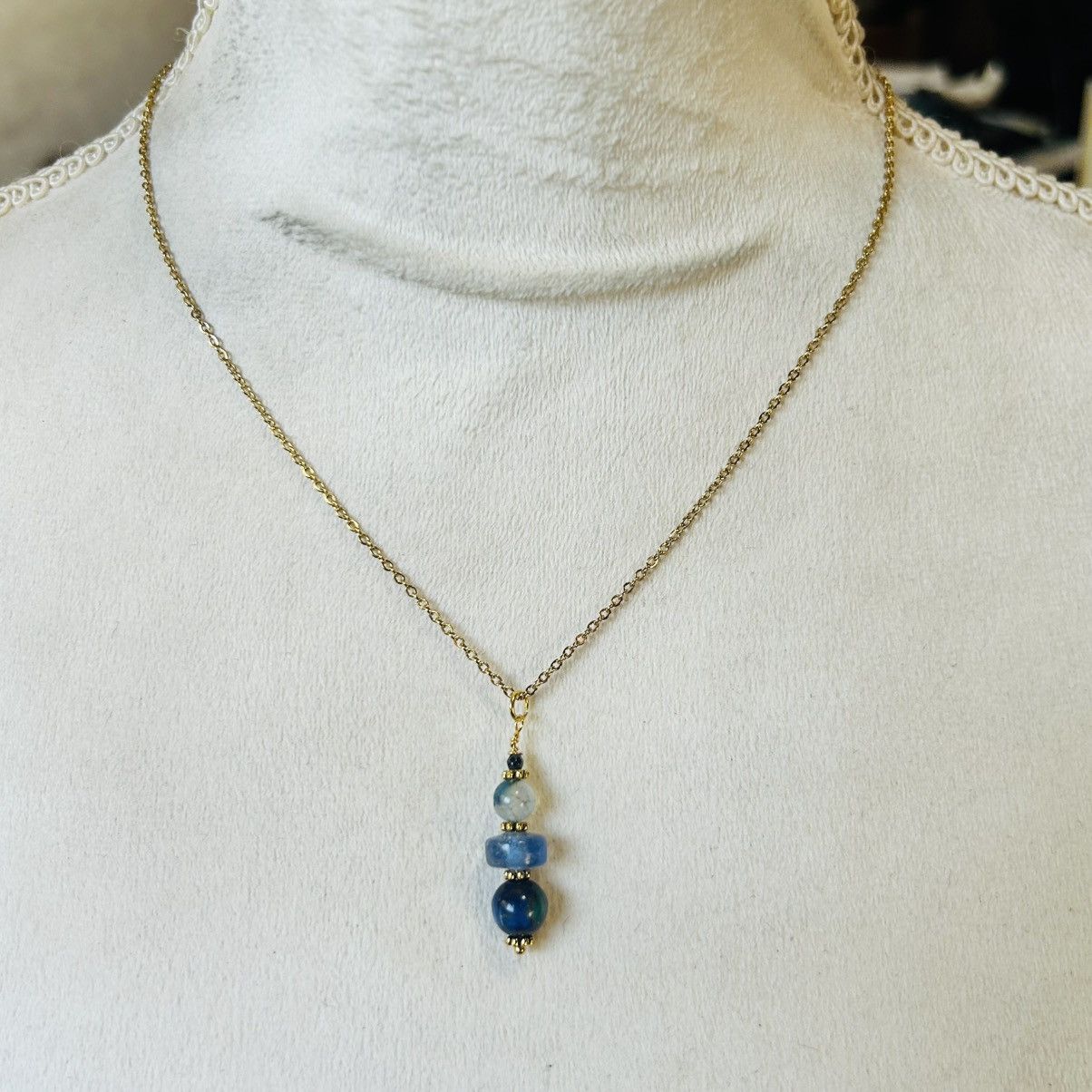 Handmade Handcrafted cat eye glass dragon vein agate necklace set Size ONE SIZE - 5 Thumbnail