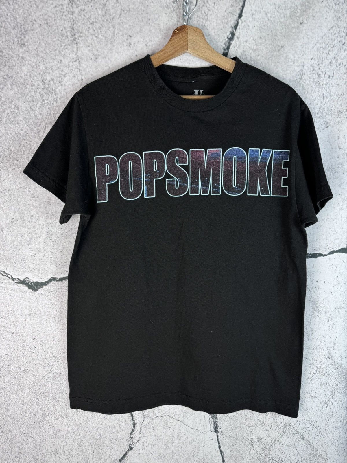 Pop Smoke x Vlone Smoke Wraith Black T-shirt Large