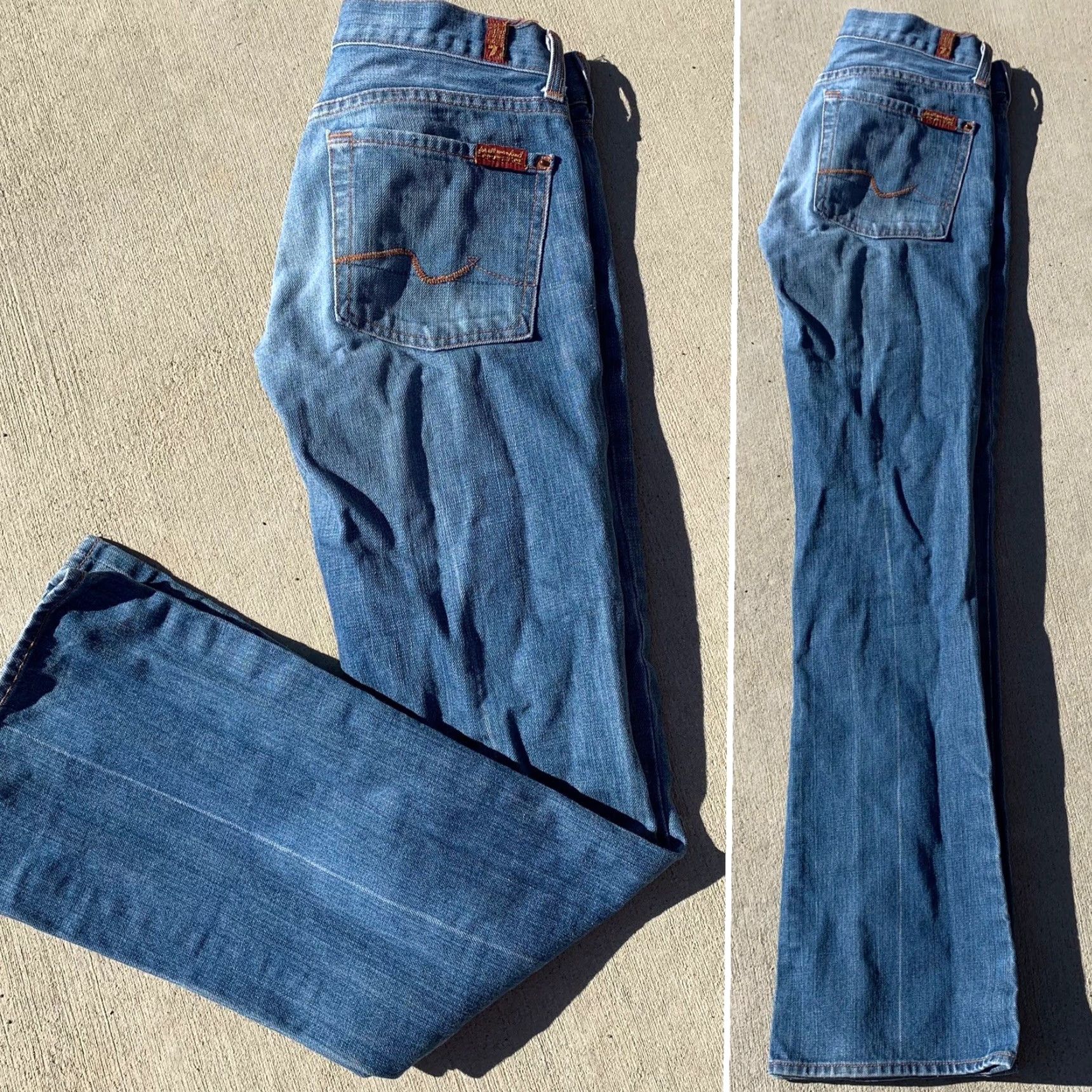 7 For All Mankind VINTAGE 7 For All Mankind Bootcut Jeans Made In USA 100% Cotton Size 26 Women Blue Denim Distressed Size 26" / US 2 / IT 38 - 5 Thumbnail