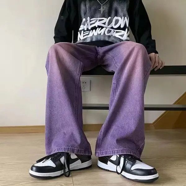 Japanese Brand VIBE Street vintage distressed washed purple jeans Size US 32 / EU 48 - 5 Thumbnail