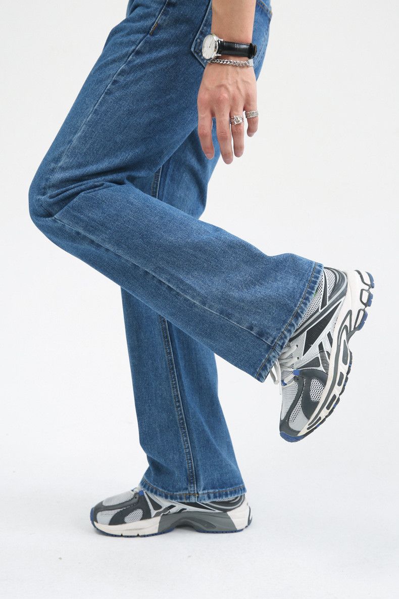 Jean Japanese retro wide-leg flared washed straight trendy jeans Size US 32 / EU 48 - 6 Thumbnail