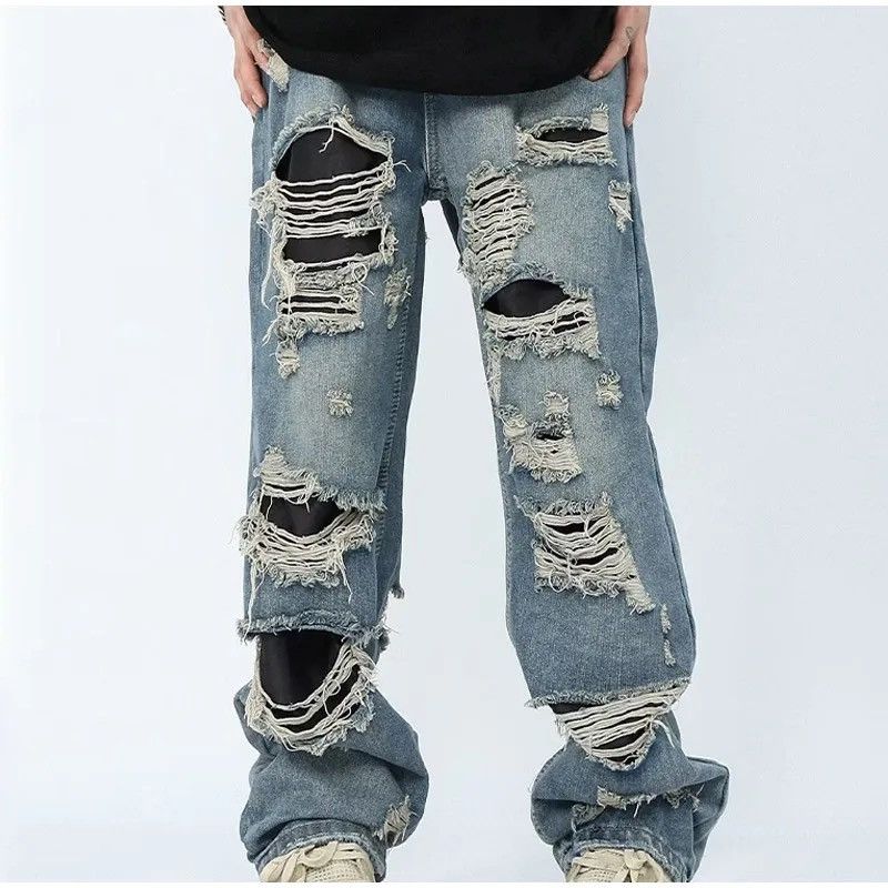 Japanese Brand × Vintage Straight Hole Beggar Zipper Long Pants Men Size US 28 / EU 44 - 4 Thumbnail