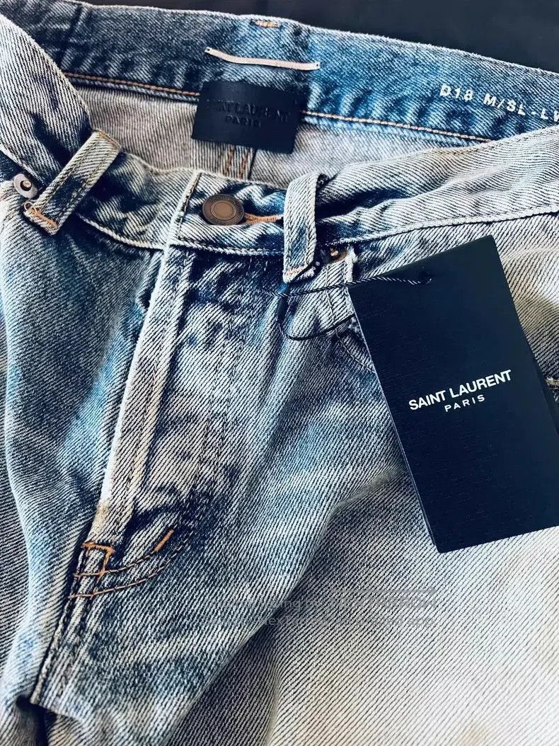 Saint Laurent Paris Saint Laurent D18 Blue Denim Jeans. Size US 29 - 1 Thumbnail