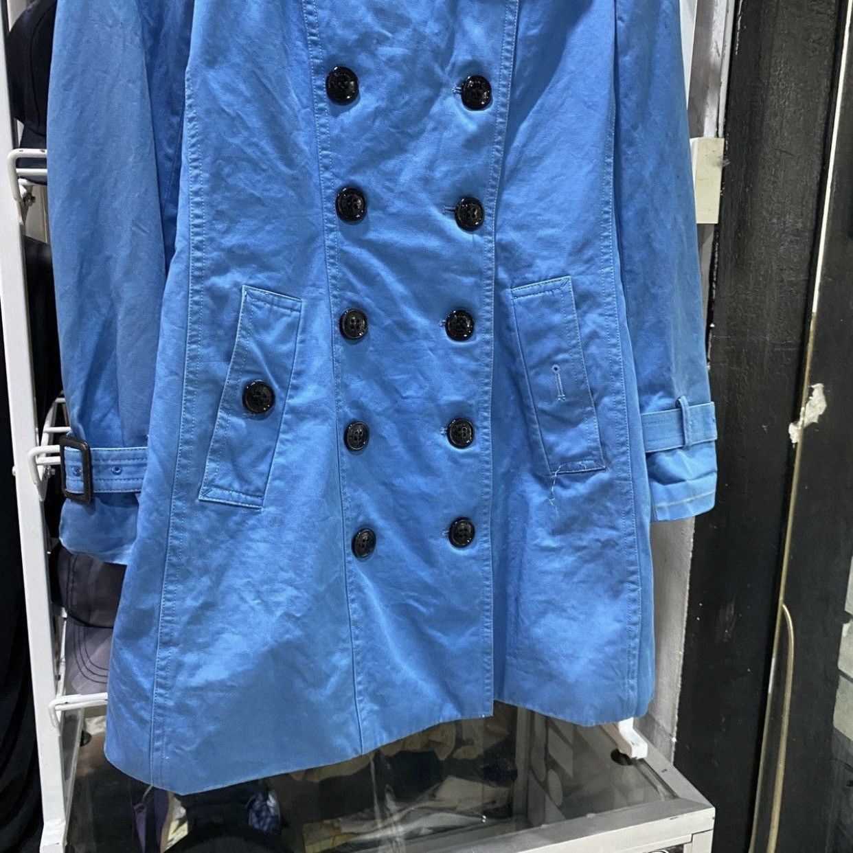 Burberry Archival Burberry Cerulean Blue Double-Breasted Trench Coat Size XS / US 0-2 / IT 36-38 - 5 Thumbnail