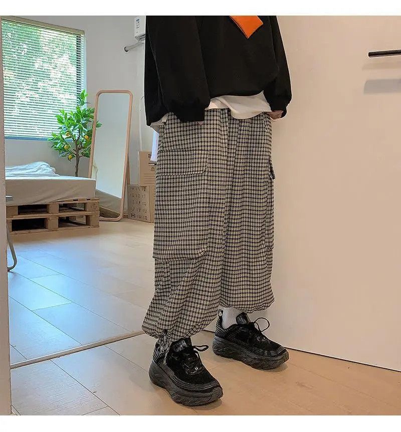 Japanese Brand × Jean Japanese Style Baggy Plaid Pants Size US 30 / EU 46 - 1 Thumbnail