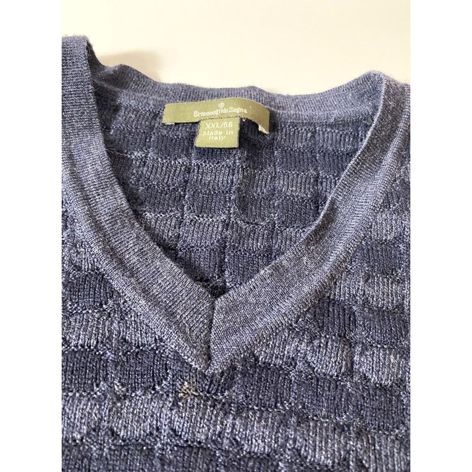 Ermenegildo Zegna Ermenegildo Zegna Sweater V- Neck Blue Size XXL Made in Italy Mens Size US XXL / EU 58 / 5 - 2 Thumbnail
