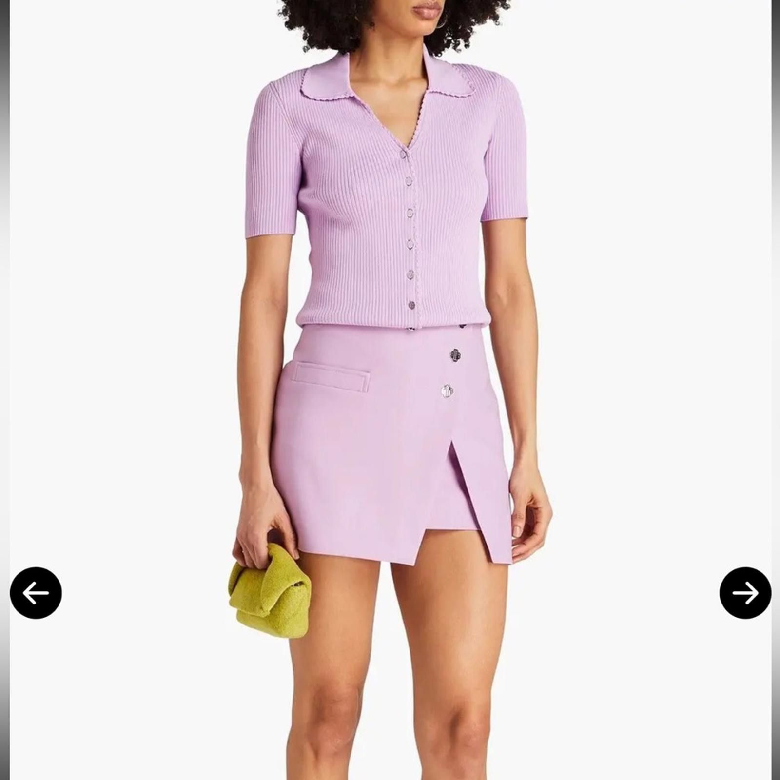 Maje Maje Lavender Ribbed Button-Down Shirt Size S / US 4 / IT 40 - 2 Thumbnail