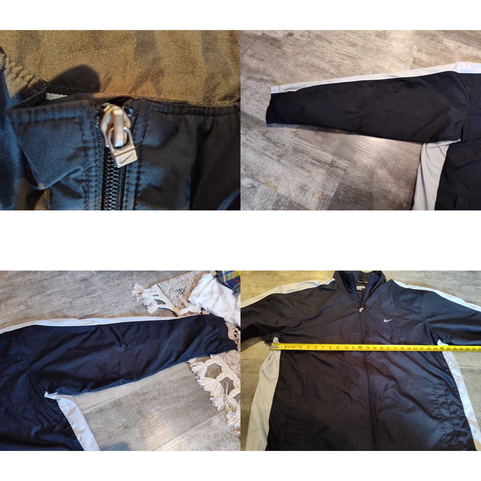 Nike Y2K Nike Swoosh Black Grey Full Zip Jacket Size XXL Athletic Lined Windbreaker Size US XXL / EU 58 / 5 - 8 Thumbnail
