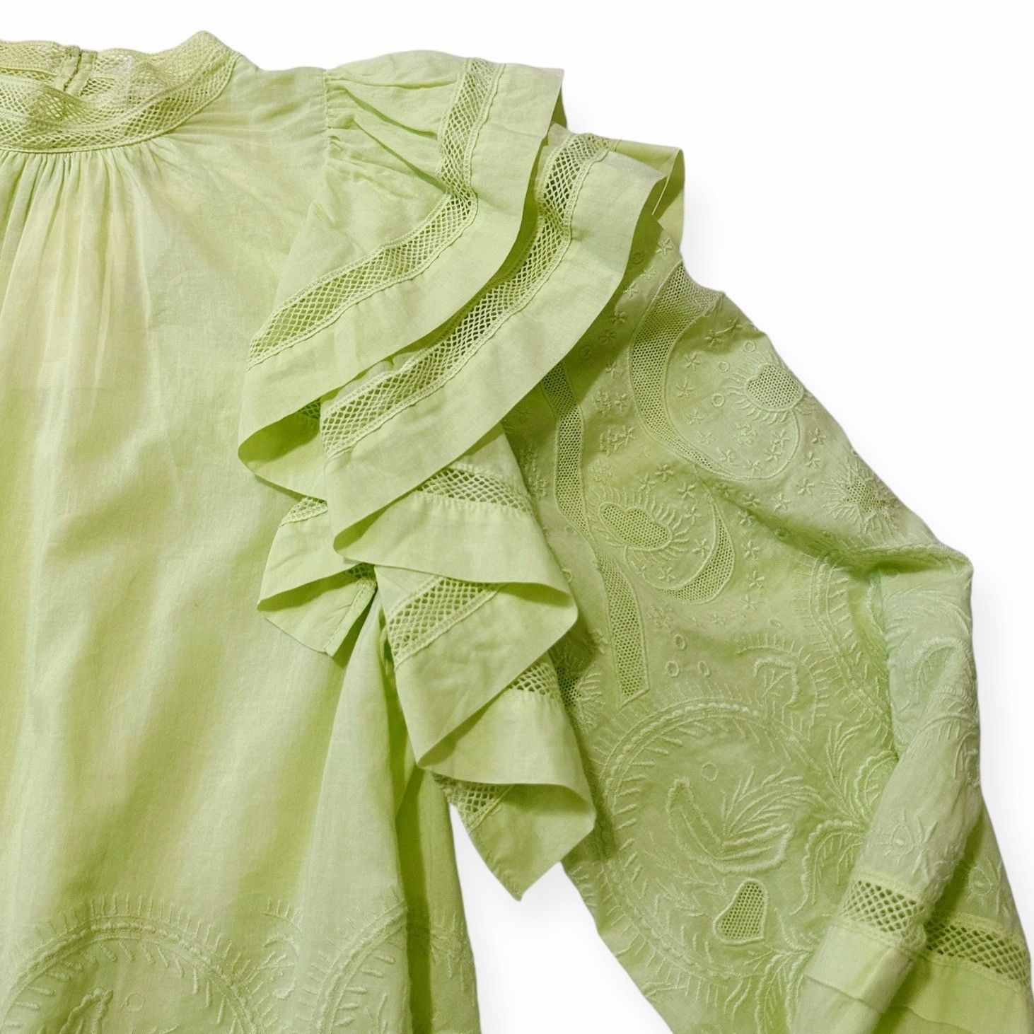 Ulla Johnson Ulla Johnson Annetta Blouse in Pistachio, Size 2, New with Size XS / US 0-2 / IT 36-38 - 9 Thumbnail