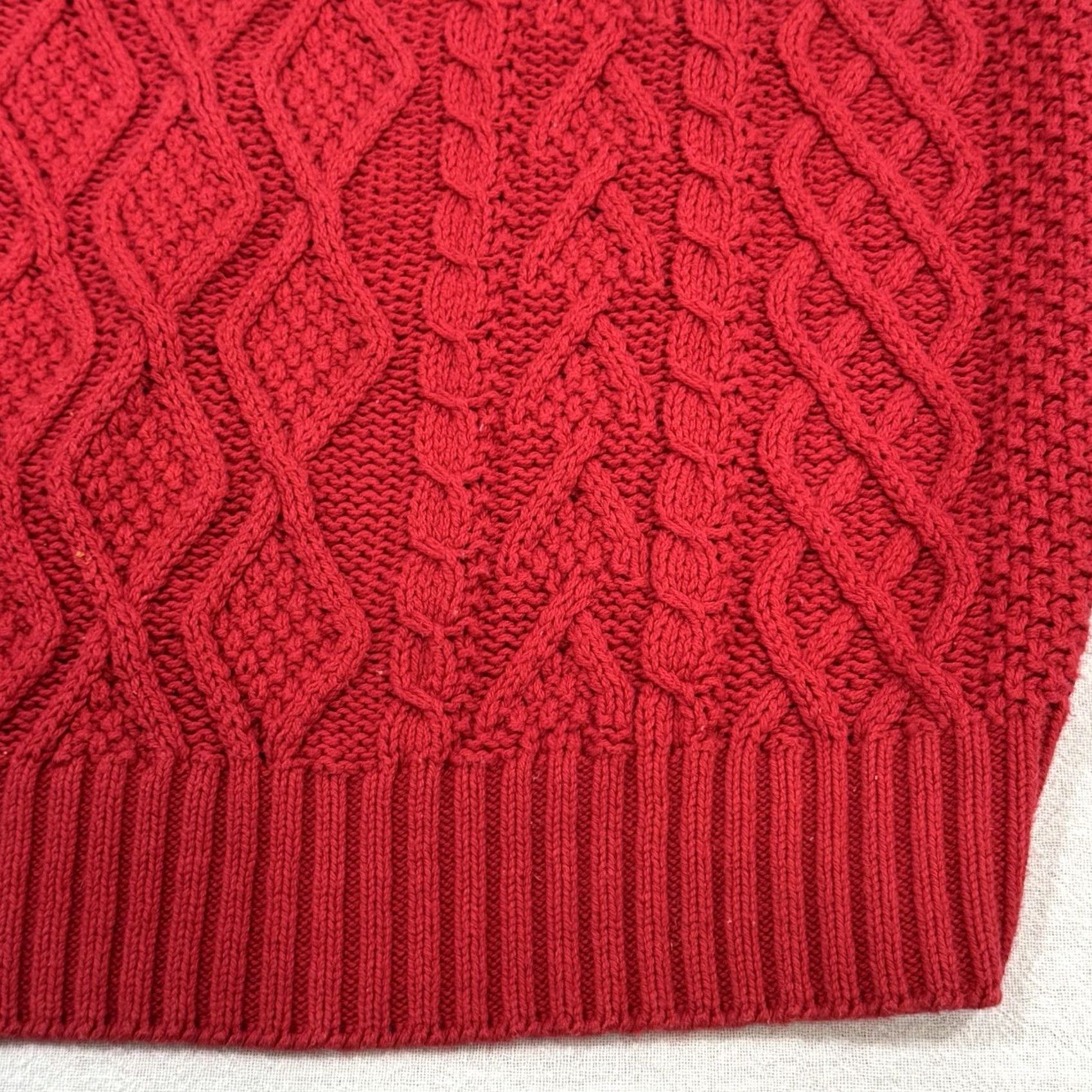 Vintage VINTAGE Lord Jeff Sweater Cable Knit Fisherman Red Crew Neck Long Sleeve Men L Size US L / EU 52-54 / 3 - 7 Thumbnail