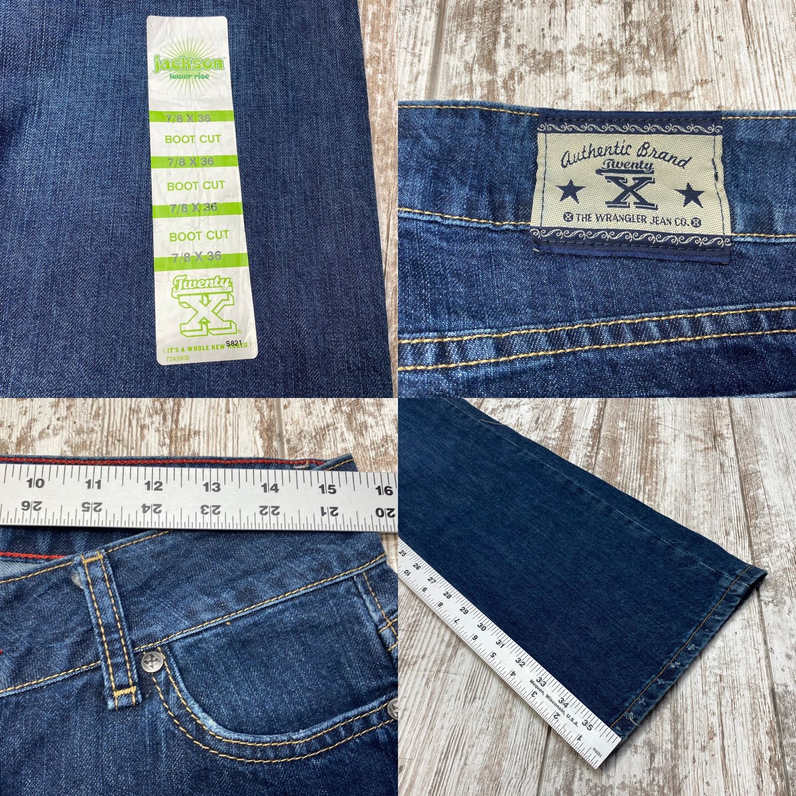 Wrangler Wrangler Jeans Womens 20X Jackson Bootcut Western 7/8 x 36 31x36 NWT 7413 (Blue) Size 28" / US 6 / IT 42 - 9 Thumbnail