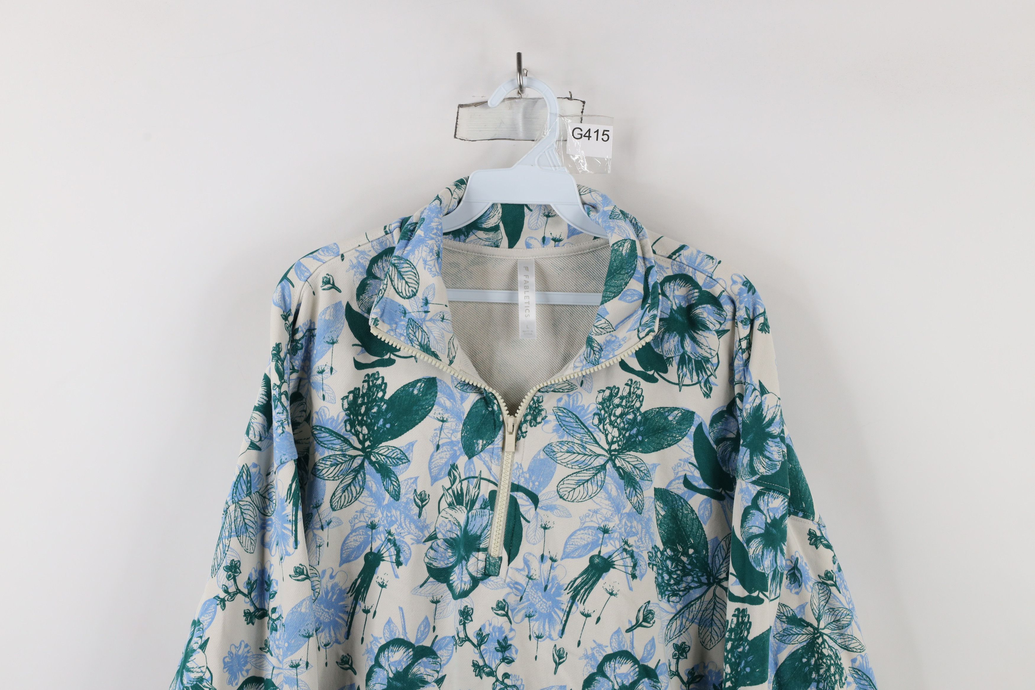 Fabletics × Vintage Fabletic Year Round Terry Cloth Half Zip Sweatshirt Flower Size L / US 10 / IT 46 - 2 Thumbnail