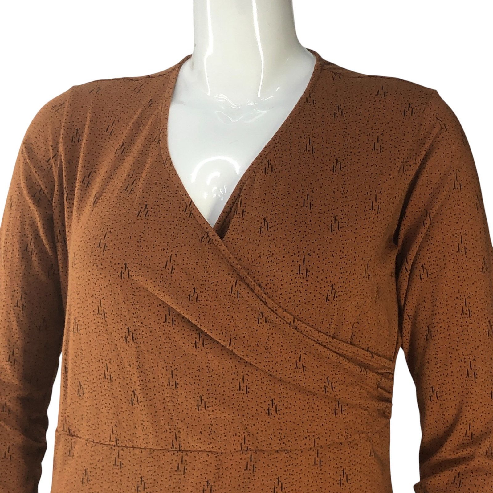 Kuhl Kuhl Size XL Dress Anya Faux Wrap Crossover Neck Copper Size XL / US 12-14 / IT 48-50 - 2 Thumbnail