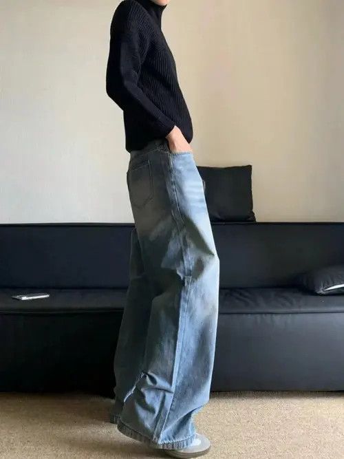 Jean VIntage RETRO 90s Wide denim jeans Size US 34 / EU 50 - 3 Thumbnail