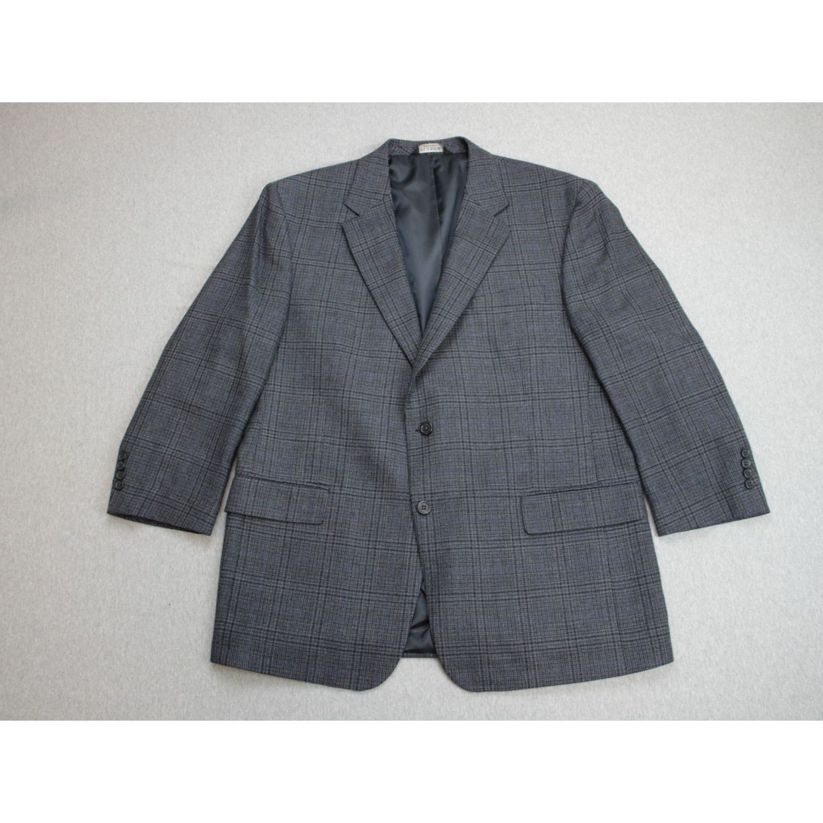 Jos. A. Bank Jos A Bank Blazer Mens 46R Gray Plaid 100% Wool Size 46R - 2 Thumbnail