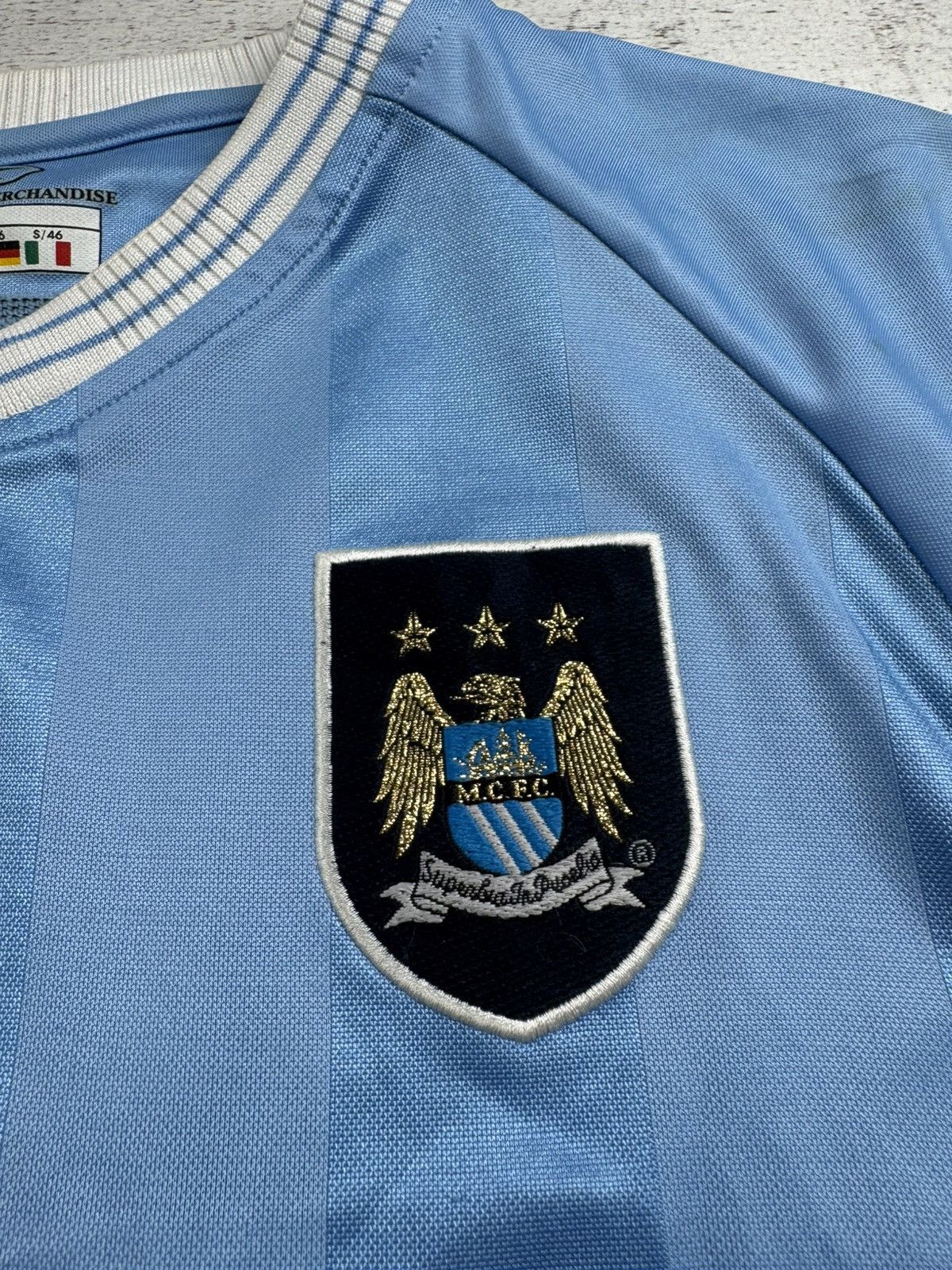 Reebok Manchester City 2003 2004 Reebok Blue Soccer Football Men’s XSmall Shirt Jersey Size US XS / EU 42 / 0 - 7 Thumbnail