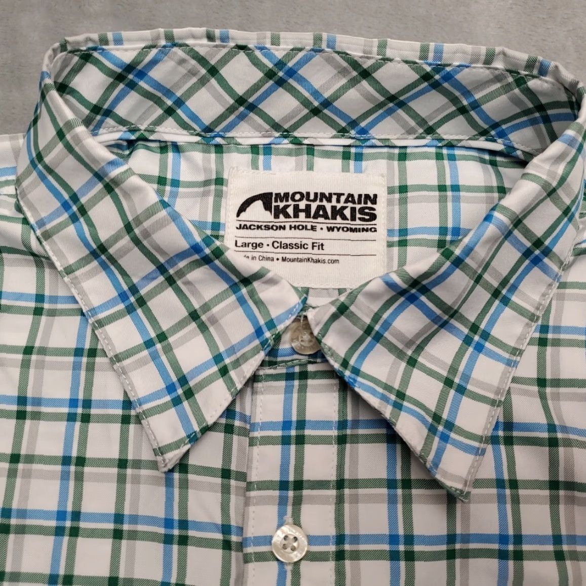 Mountain Khakis VINTAGE Mountain Khakis Shirt Mens L Green Blue Window Pane Plaid Button Classic Fit Size US L / EU 52-54 / 3 - 3 Thumbnail