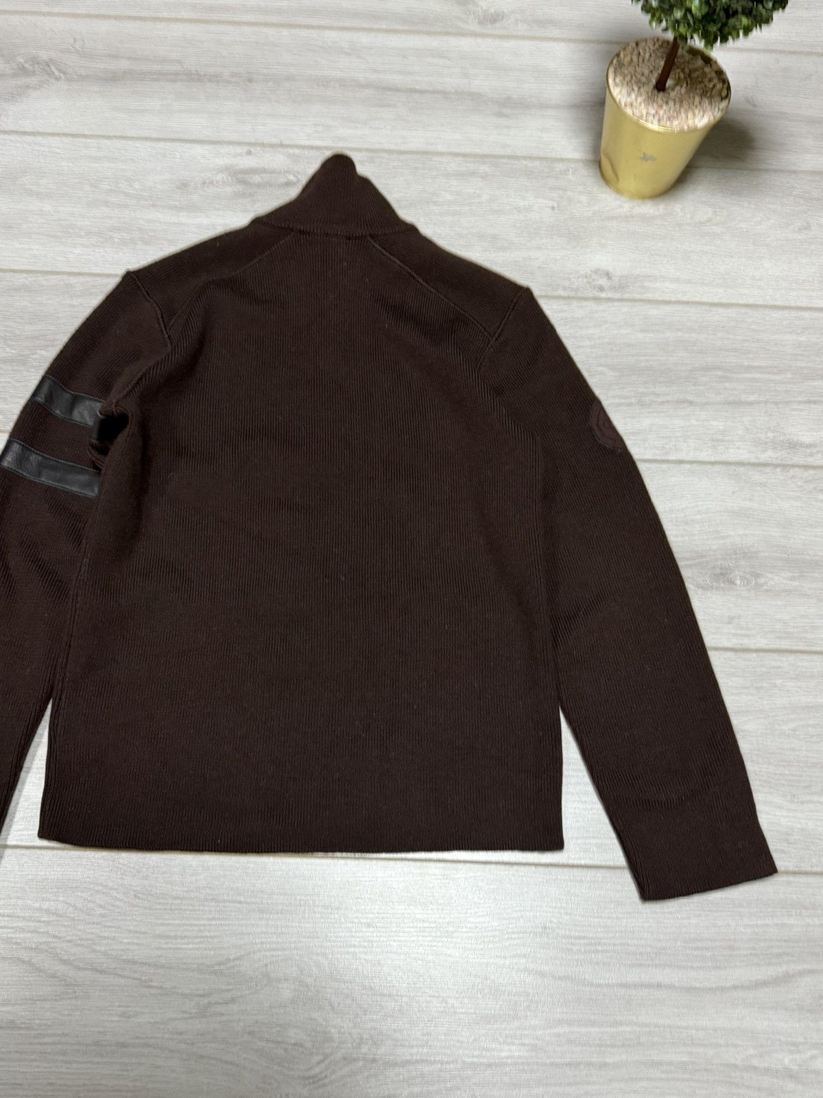 Versace Jeans Couture Versace wool quarter zip leather big logo jumper 1/4 Size US M / EU 48-50 / 2 - 10 Thumbnail
