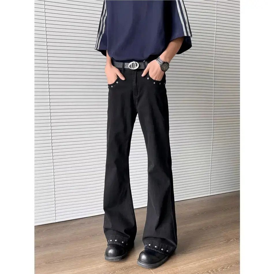 Japanese Brand Retro loose straight leg micro flared jeans Size US 30 / EU 46 - 2 Thumbnail