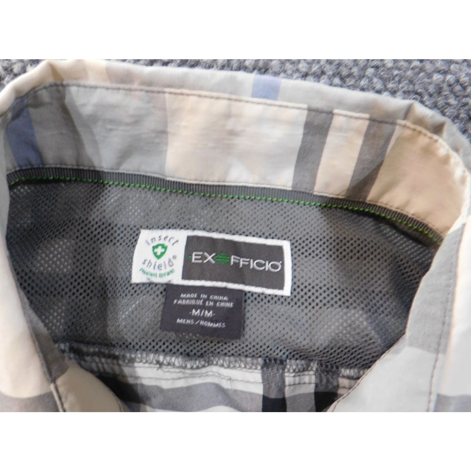 ExOfficio ExOfficio Shirt Men Medium Gray Insect Shield Plaid Outdoors Button Up Long Sleeve Size US M / EU 48-50 / 2 - 5 Thumbnail