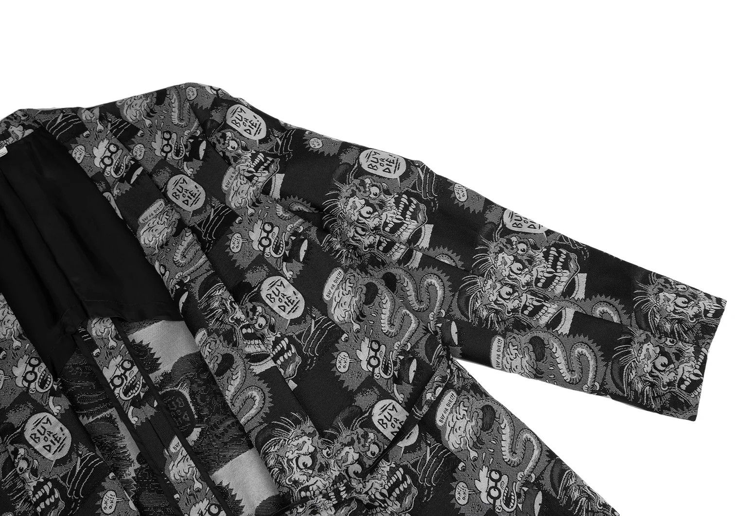 Comme des Garcons Homme Plus Comic Jacquard Drawstring Jacket in Black and Gray M Size US M / EU 48-50 / 2 - 3 Thumbnail