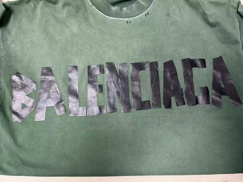 Balenciaga Balenciaga Letter Logo Print Ribbed Knit Short Sleeve T-Sh Size US L / EU 52-54 / 3 - 3 Thumbnail