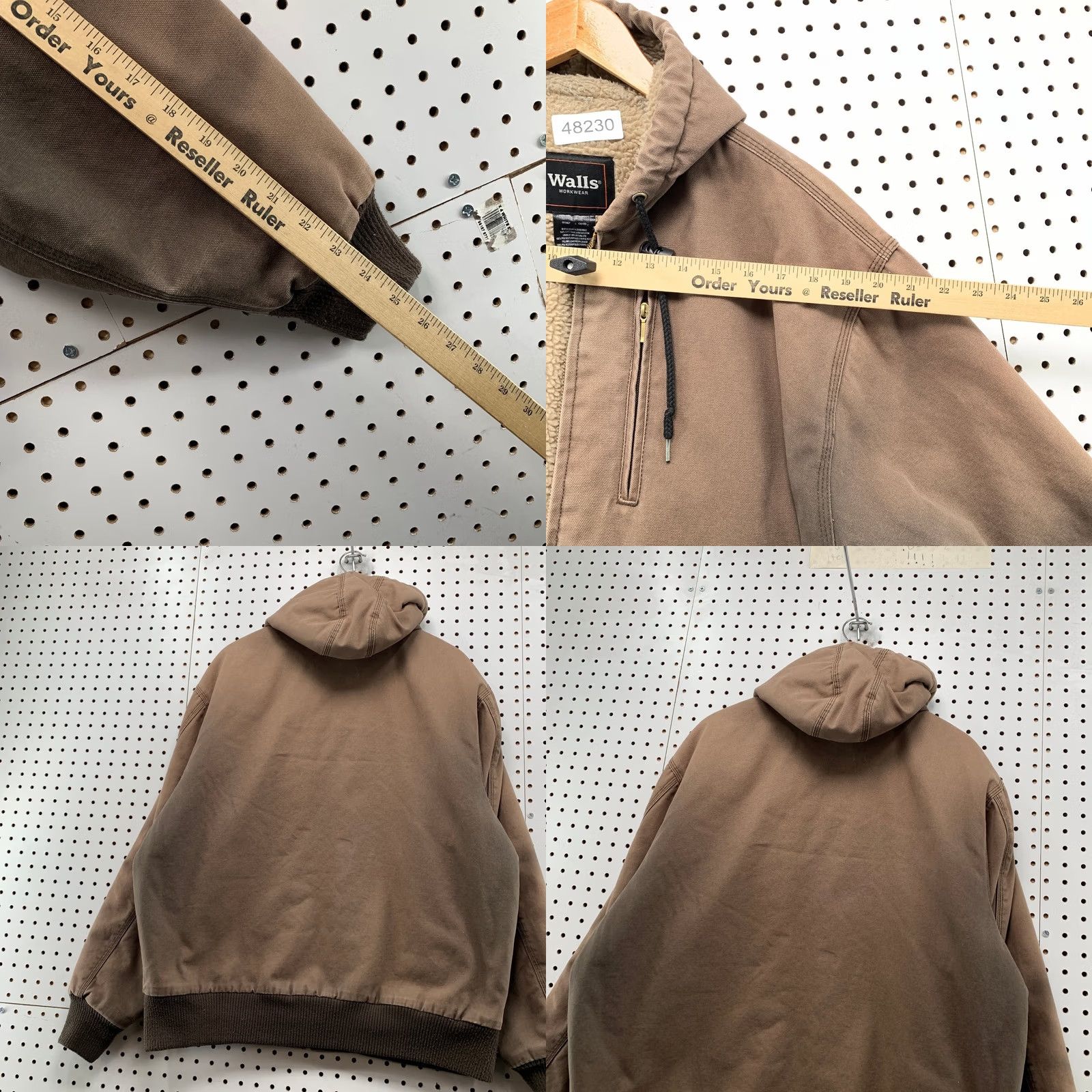 Walls Walls Canvas Jacket Mens Large Faded Brown Sherpa Lined Workwear Hooded Mocha Size US L / EU 52-54 / 3 - 10 Thumbnail