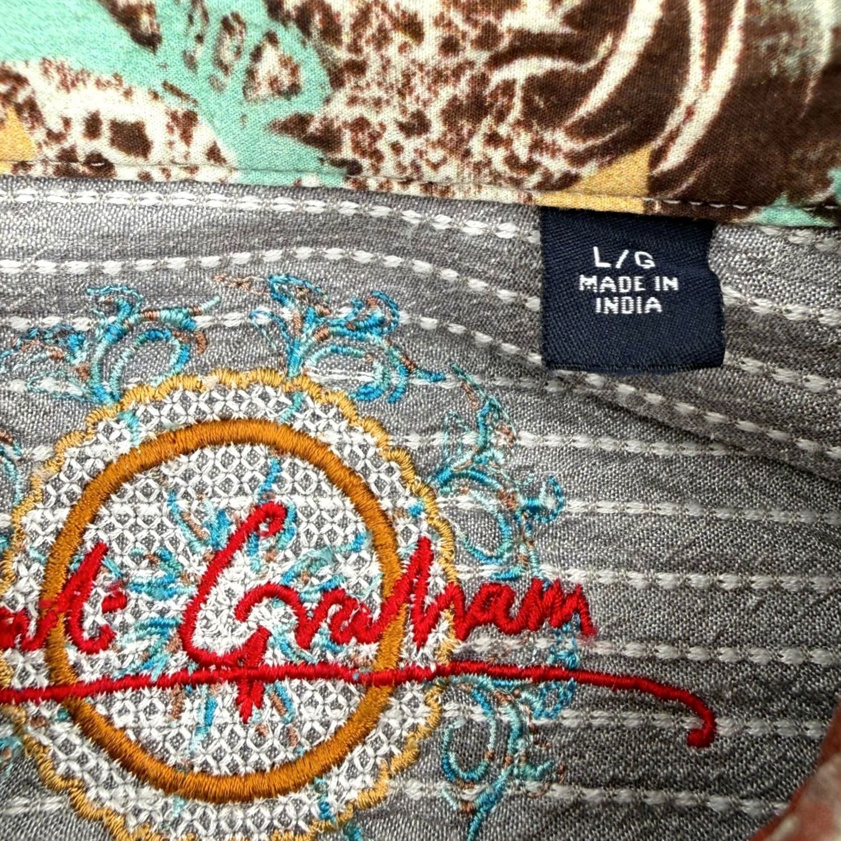 Robert Graham Robert Graham Mens Geometric Diamond Print Button Down Silk Trim Shirt L Size US L / EU 52-54 / 3 - 5 Thumbnail