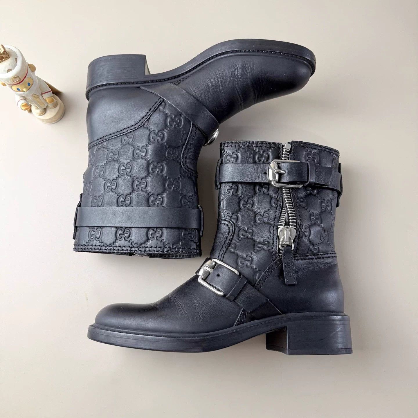 Gucci Gucci Black Double C Zip Short Boots 35.5 Size US 4.5 / IT 34.5 - 5 Thumbnail