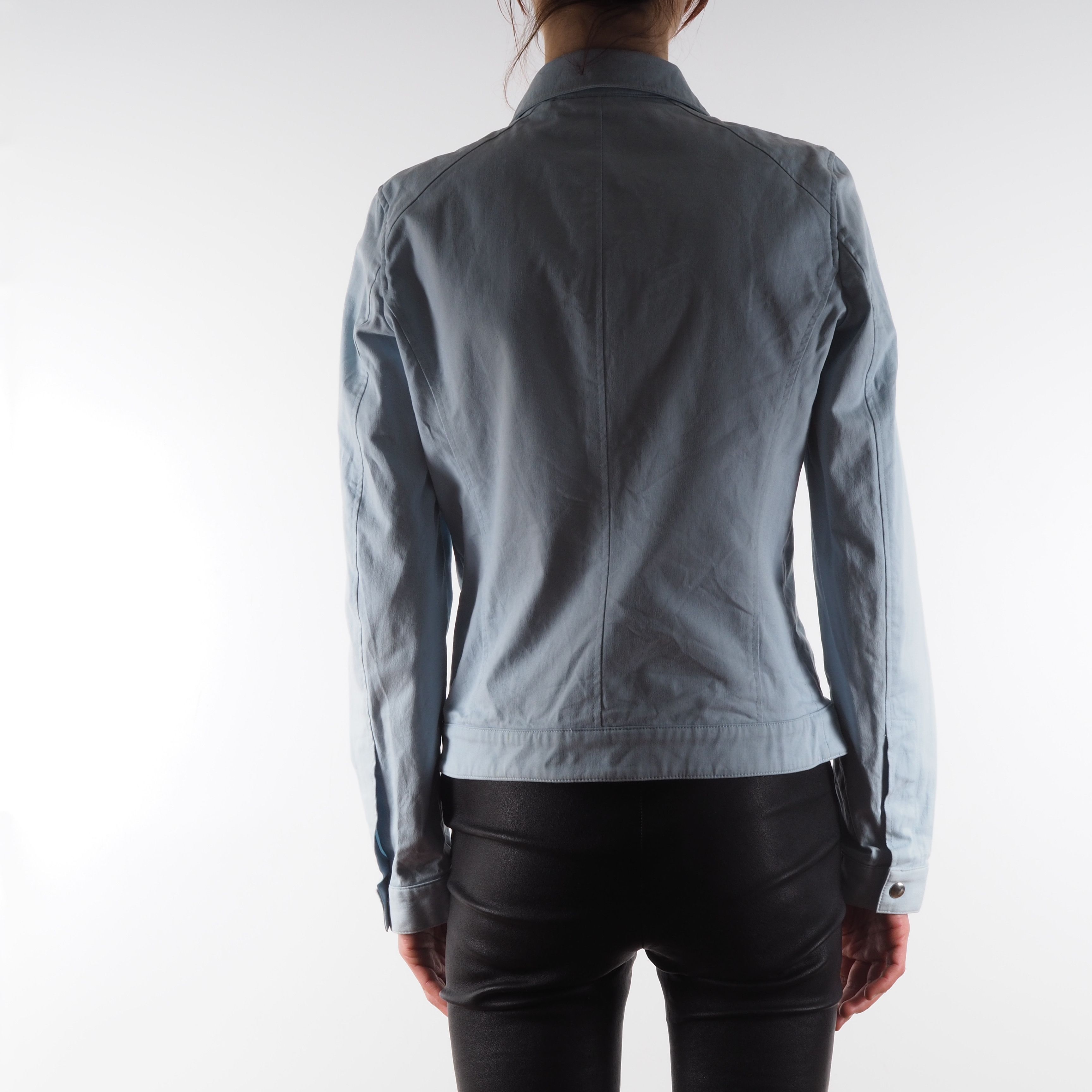 Designer × Other Alessandro Albanese Light Blue Cotton Zip Jacket Size M / US 6-8 / IT 42-44 - 4 Thumbnail