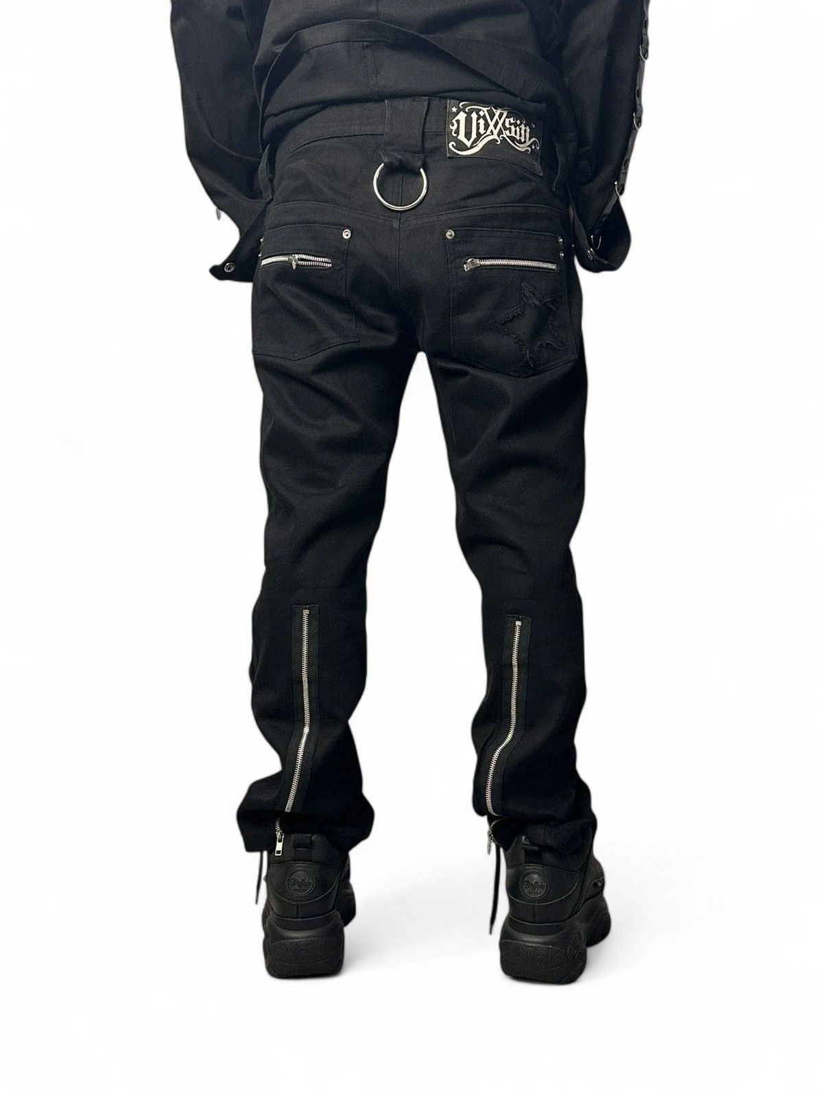 Gotcha Vixxsin Y2K Black Denim Pants Gothic Punk Streetwear Size US 34 / EU 50 - 17 Thumbnail
