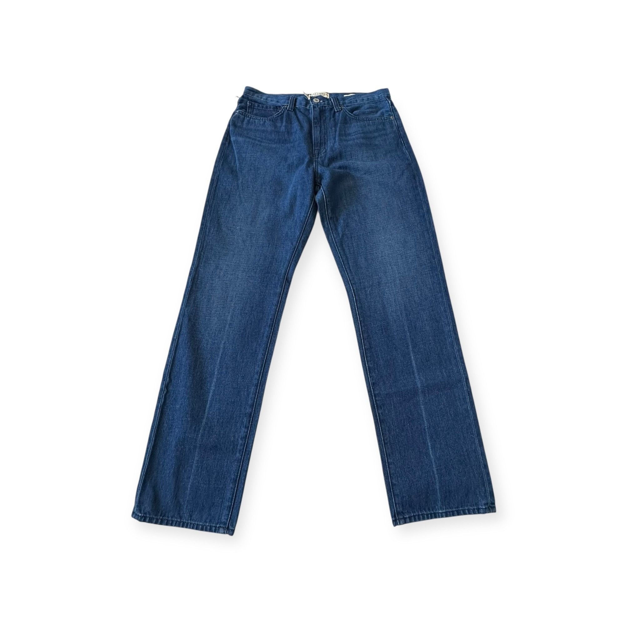 Nili Lotan Nili Lotan Straight Leg Jeans Dark Wash Blue Denim Mid-Rise, Size 28" / US 6 / IT 42 - 7 Thumbnail