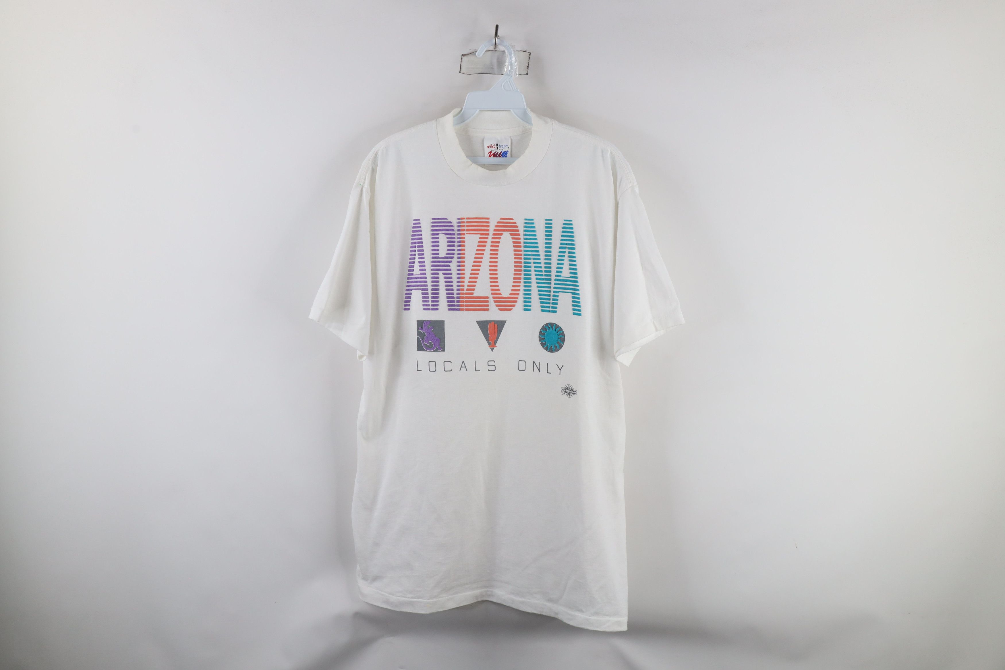 Vintage Vintage 90s Streetwear Arizona Locals Only T-Shirt White USA Size XL / US 12-14 / IT 48-50 - 1 Thumbnail