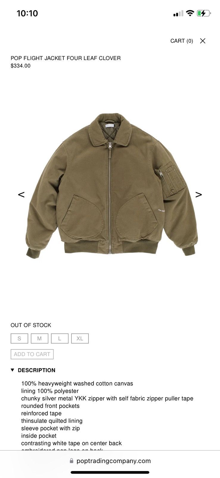 Pop Trading Company POP flight jacket four leaf clover Size US M / EU 48-50 / 2 - 9 Thumbnail