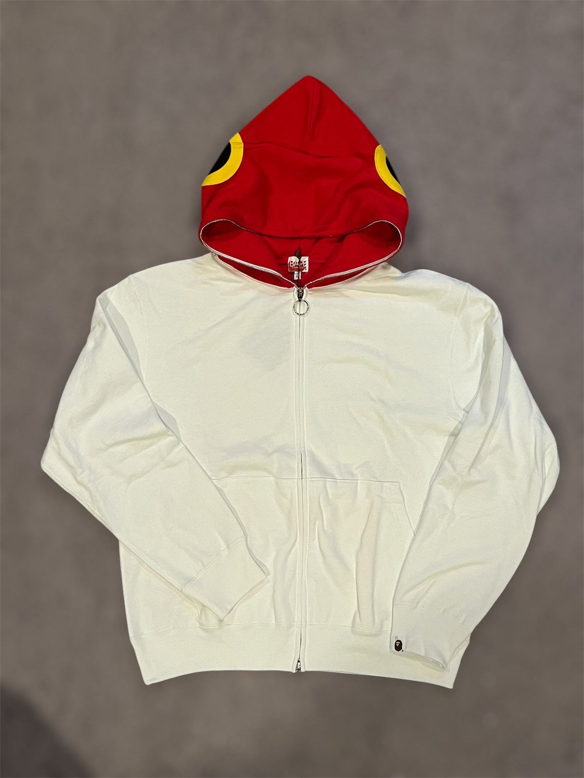 Bape White/Red Fish Full-Zip Hoodie Size US L / EU 52-54 / 3 - 1 Thumbnail