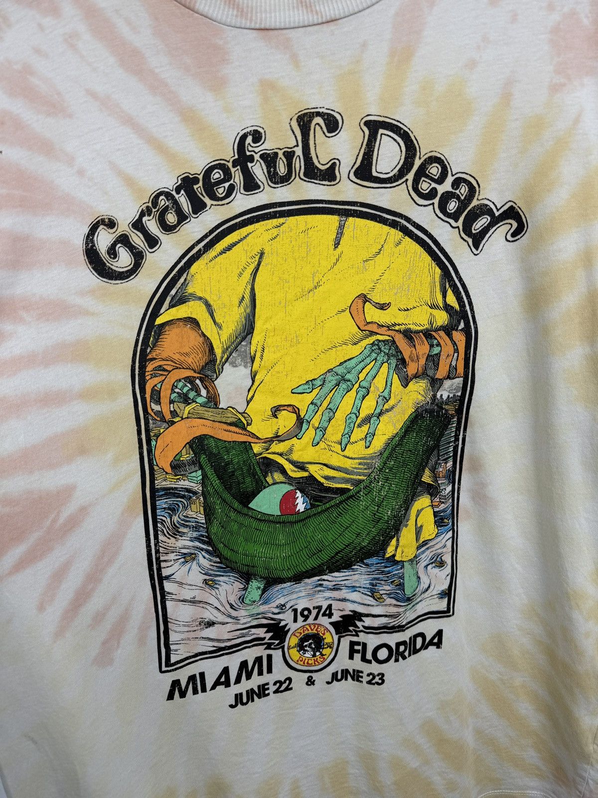 Grateful Dead 🇺🇸 Y2K Grateful Dead 1974 Miami Florida Tye Dye Tee Reprint Size US M / EU 48-50 / 2 - 4 Thumbnail
