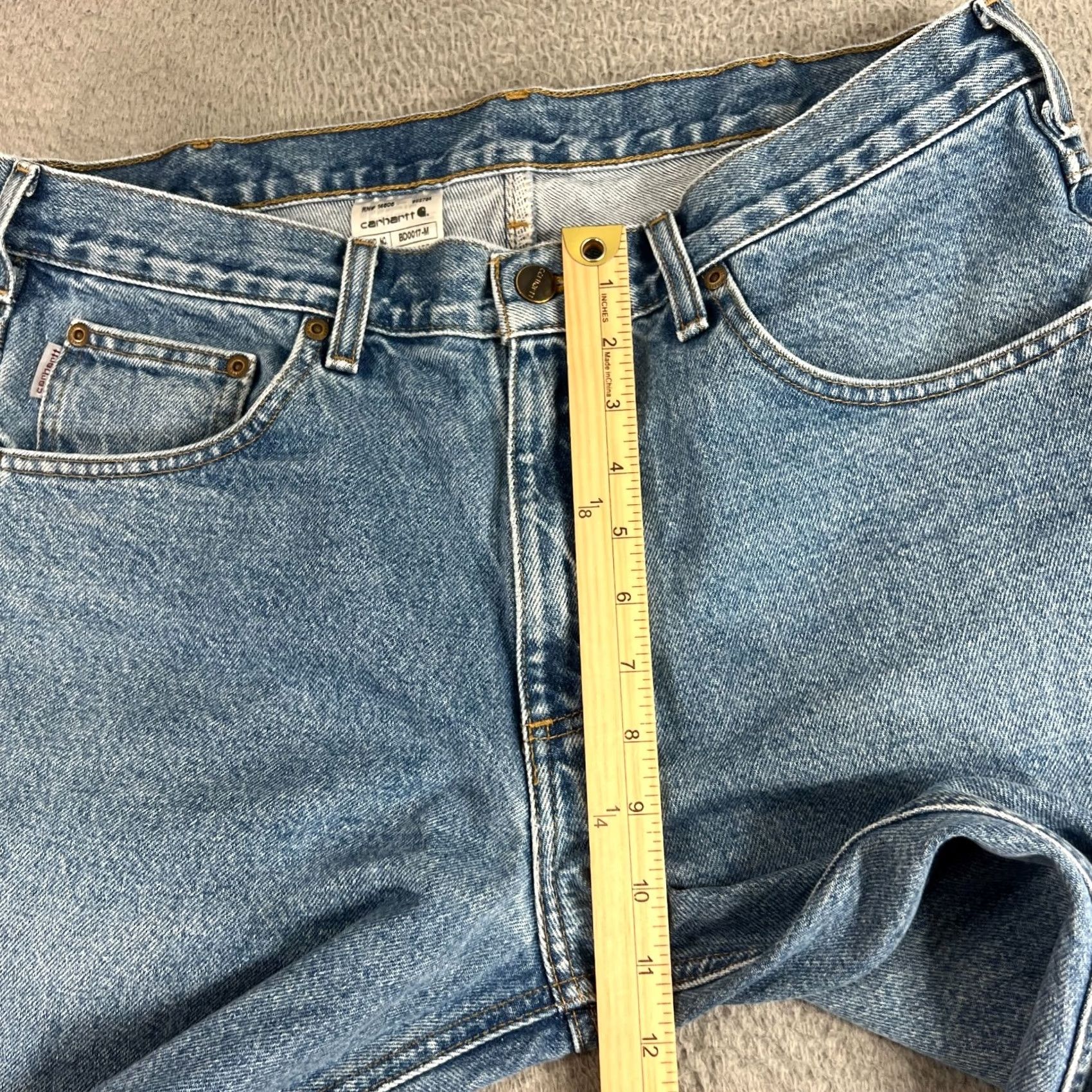 Carhartt Carhartt Jeans Mens 36x28 Blue Relaxed Fit Straight Leg Denim Workwear B17-DST Size US 36 / EU 52 - 6 Thumbnail
