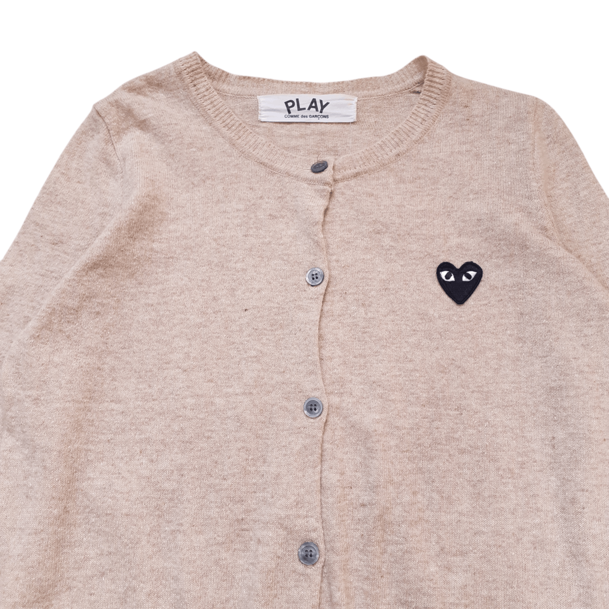 Comme Des Garcons Play Cardigan 2011 Wool Beige