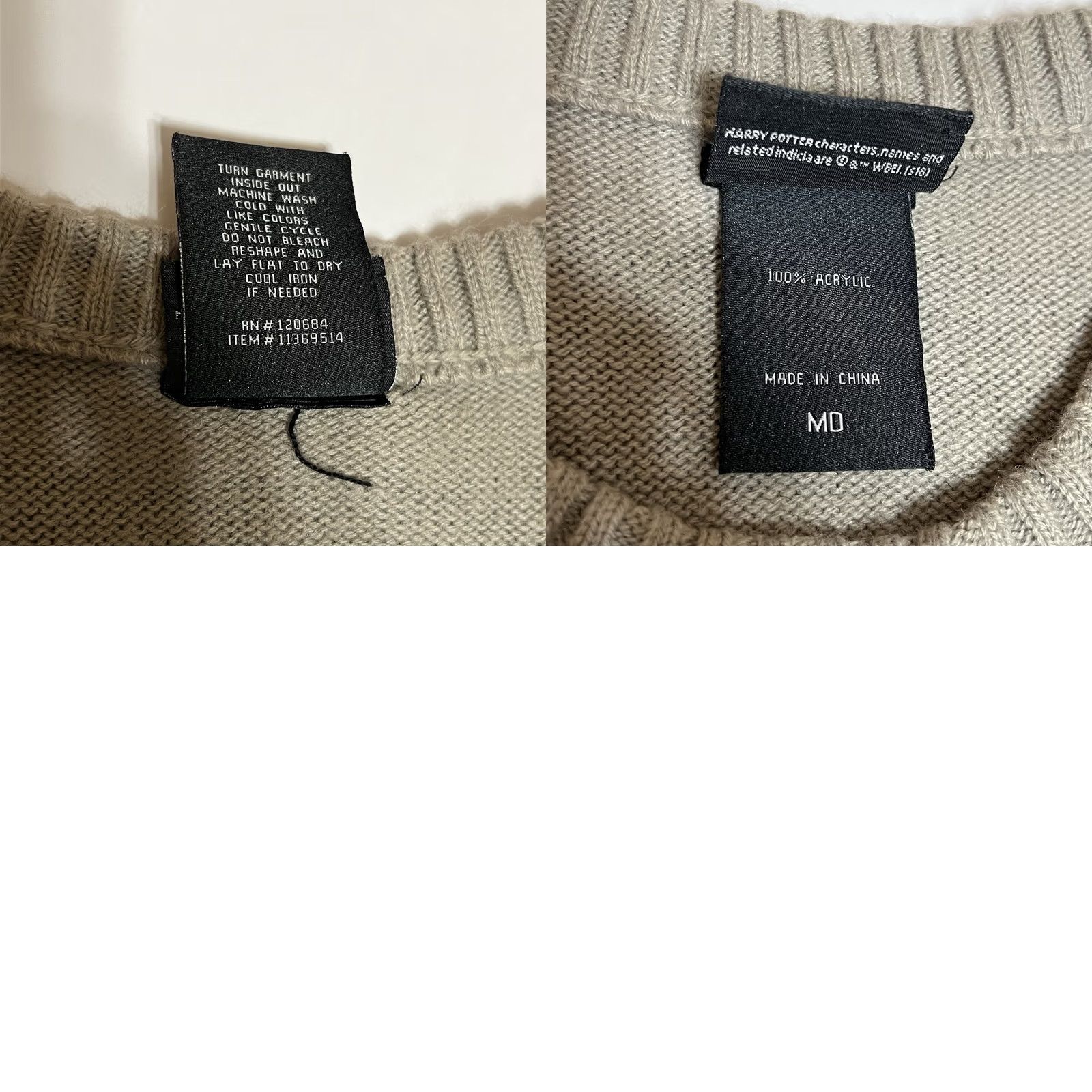 Vintage Harry Potter Azkaban Prisoner Sweater Grey Striped Size MEDIUM Womens Pullover Crew Neck Long Sleeve Knit Acrylic Size M / US 6-8 / IT 42-44 - 8 Thumbnail