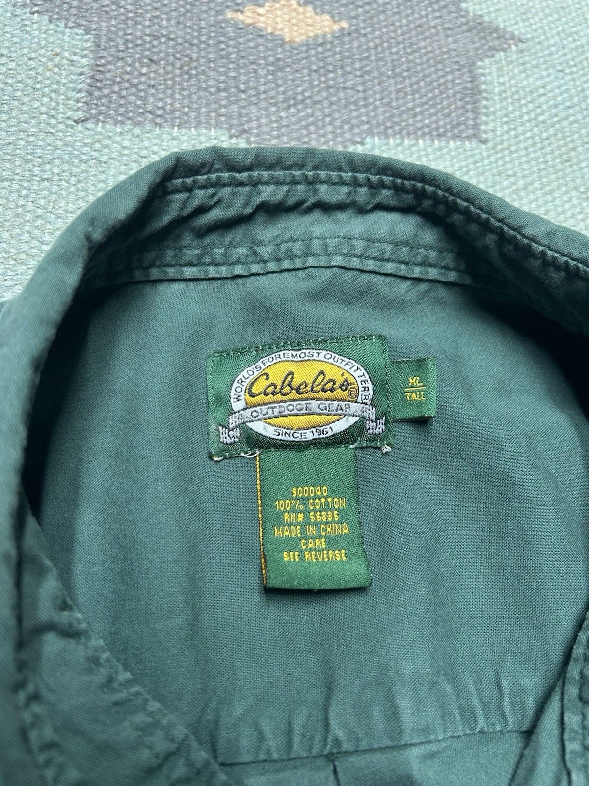 Vintage Cabelas button shirt lightweight cotton forest green XL tall Size US XL / EU 56 / 4 - 3 Thumbnail