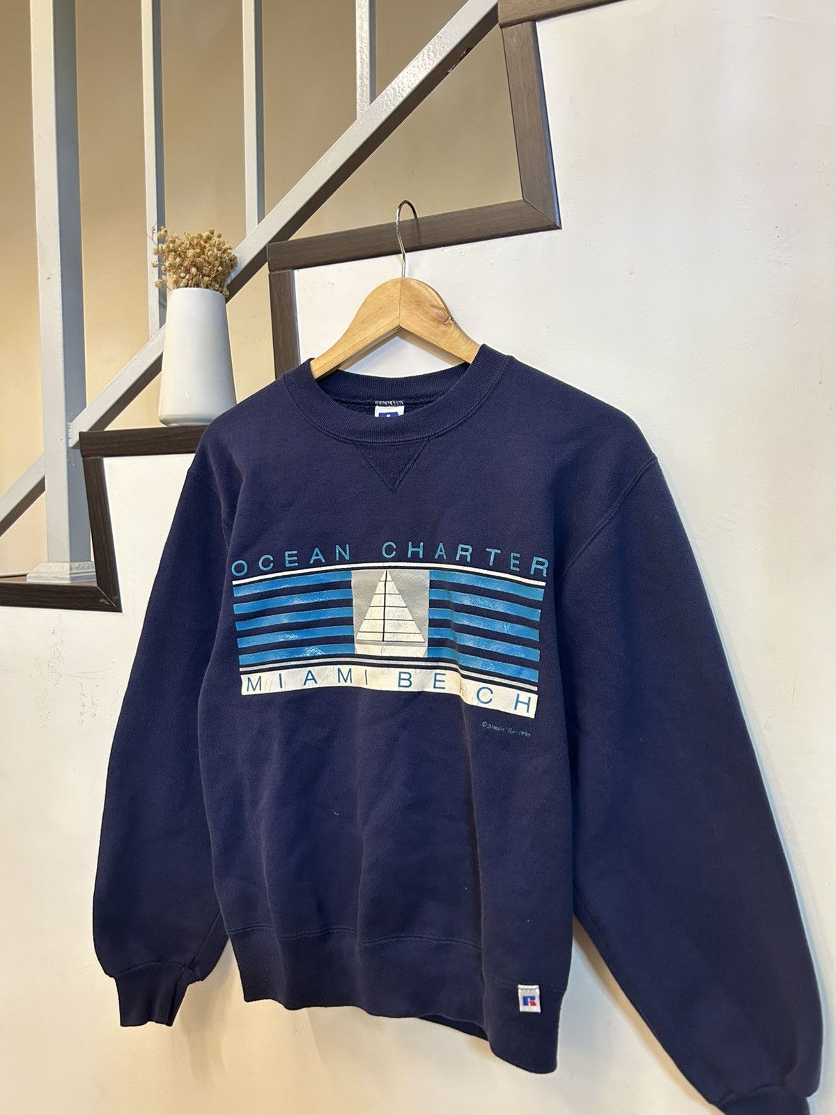 Vintage 90s Russell Athletic Miami Beach Ocean Charter Sweatshirt Size US S / EU 44-46 / 1 - 3 Thumbnail
