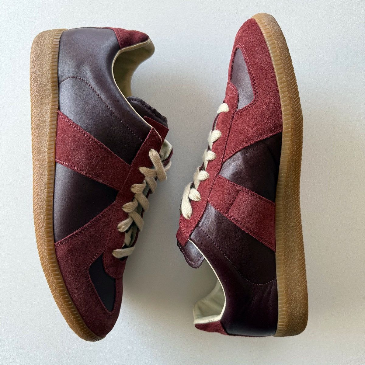 Maison Margiela 2015 Maison Margiela Burgundy Oxblood GATs Size US 10 / EU 43 - 5 Thumbnail