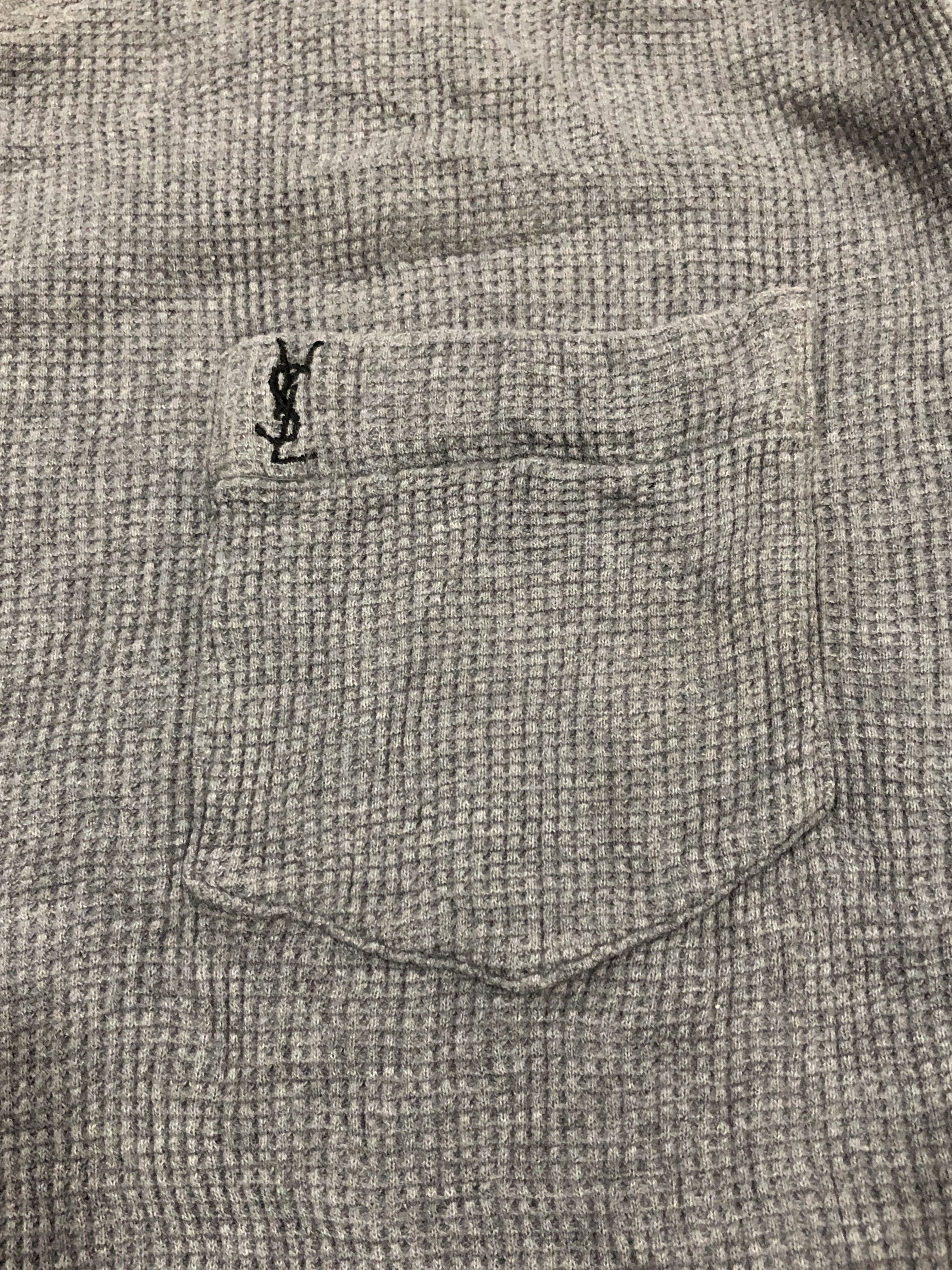 Vintage × Yves Saint Laurent Vintage YSL Pour Homme V-Neck Tees Size US M / EU 48-50 / 2 - 3 Thumbnail